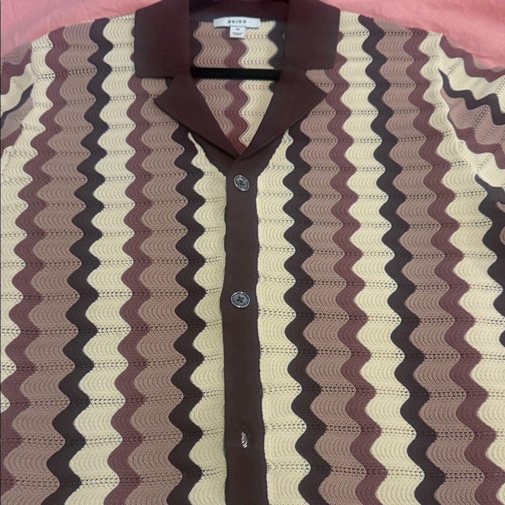 Reiss Retro Zigzag polyester/viscose cardigan